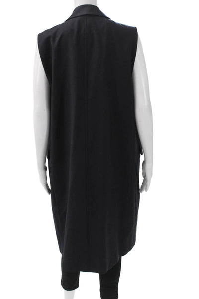 Lafayette 148 New York Womens Wool Sleeveless Vest Black Size L