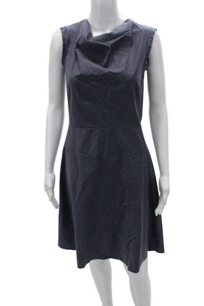 Nix Women A-Line Gray Cowl Neck Sleeveless Knee-Length Dress Size S