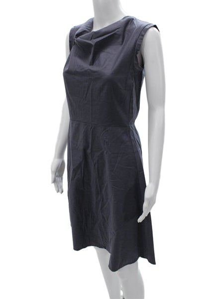 Nix Women A-Line Gray Cowl Neck Sleeveless Knee-Length Dress Size S