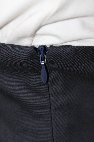 Nix Womens A-Line Skirt Blue Knee Length Zip Cotton Size 36