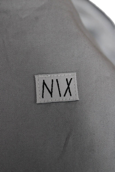 Nix Women Jacket Dress Silver Collared Long Sleeve Zip Knee Length Size S
