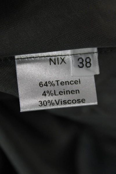 Nix Women Basic Jacket Gray Tencel V Neck Pullover Long Sleeve Size 38
