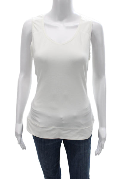 Nike Women Basic V-Neck Sleeveless Tank White Polyester Size S