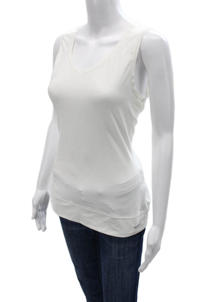 Nike Women Basic V-Neck Sleeveless Tank White Polyester Size S