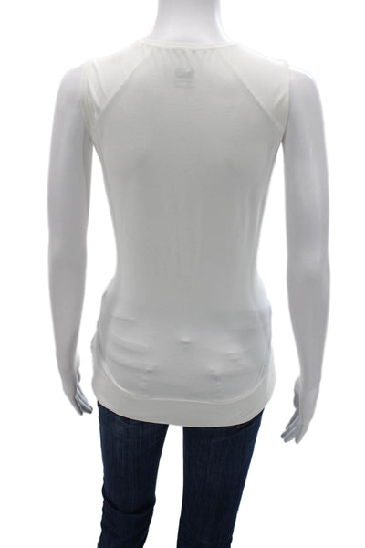 Nike Women Basic V-Neck Sleeveless Tank White Polyester Size S