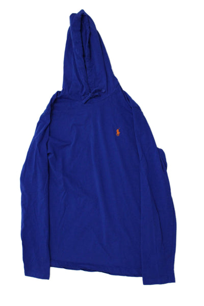 Polo Ralph Lauren Boys Cotton Long Sleeve Hooded Shirt Blue Size L