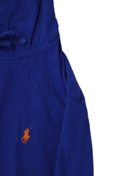 Polo Ralph Lauren Boys Cotton Long Sleeve Hooded Shirt Blue Size L