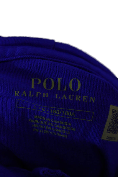 Polo Ralph Lauren Boys Cotton Long Sleeve Hooded Shirt Blue Size L