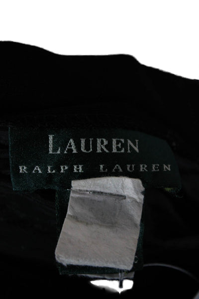 Lauren Ralph Lauren Women Pleated Black Polyester Blend Skirt Button Size 4