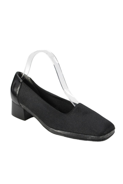 Naturalizer Womens Square Toe Slip-On Block Heels Solid Black Size 8