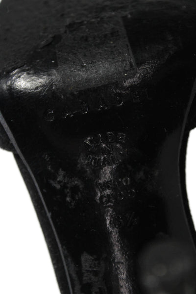 Casadei Womens Pointed Toe Slip-On Ankle Strap High Heels Black Size 6.5