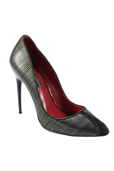 Charles Jourdan Paris Womens Leather Pump Ultra High Heels Gray Size 8