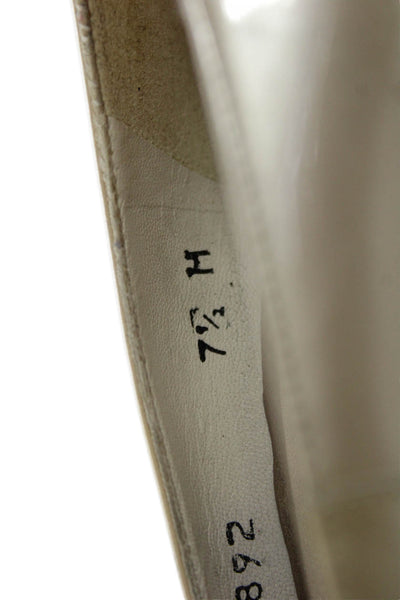 St. John Womens Patent Leather Slip-On Pump High Heels Beige Size 7.5