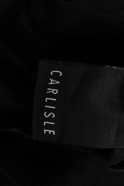 Carlisle Womens Sheath Dress Black Viscose Boat Neck Long Sleeve Size 2