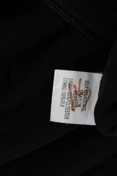 Kay Unger Women Sheath Dress Black V-Neck 3/4 Sleeve Acetate Size 2