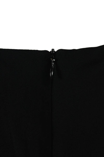David Meister Women Sheath Dress Black Square Neck Long Sleeve Size 2