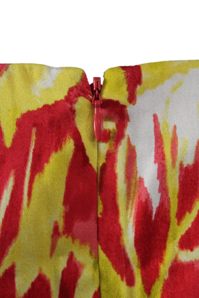 Lauren Ralph Lauren Women Red Floral Sheath Dress Square Neck Sleeveless Size 4P