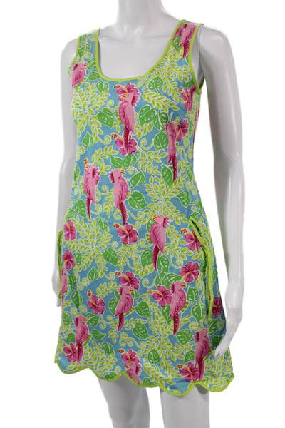 Two Of Us Women Multicolor Floral Tank Dress Sleeveless Size S
