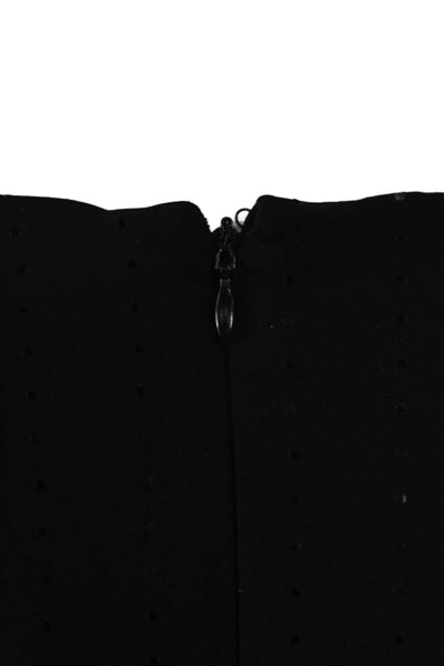 DKNY Womens Wrap Dress Black V-Neck Long Sleeve Short Size 4