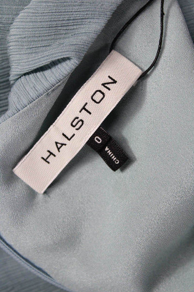 Halston Womens Shift Dress Green Viscose Sleeveless Round Neck Size 0