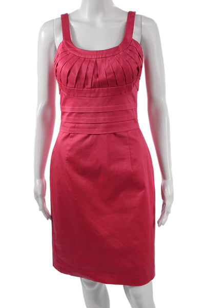 Calvin Klein Womens Sheath Dress Pink Sleeveless Round Neck Knee Length Size 2
