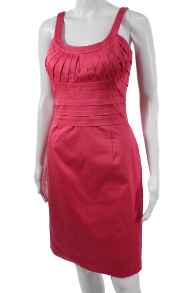 Calvin Klein Womens Sheath Dress Pink Sleeveless Round Neck Knee Length Size 2