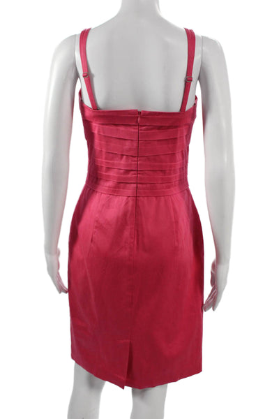 Calvin Klein Womens Sheath Dress Pink Sleeveless Round Neck Knee Length Size 2
