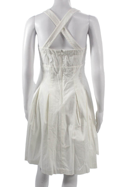 Calvin Klein Womens Fit & Flare Halter White Dress Sleeveless Size 4