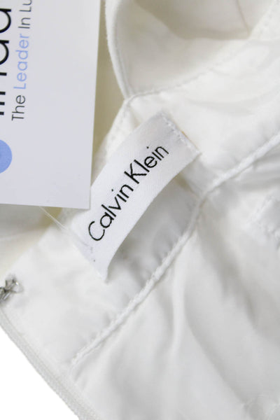 Calvin Klein Womens Fit & Flare Halter White Dress Sleeveless Size 4