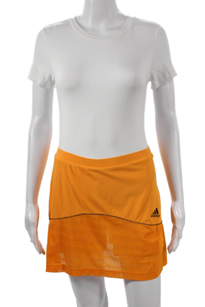 Adidas Women Athletic Orange Polyester Skort Short Size L