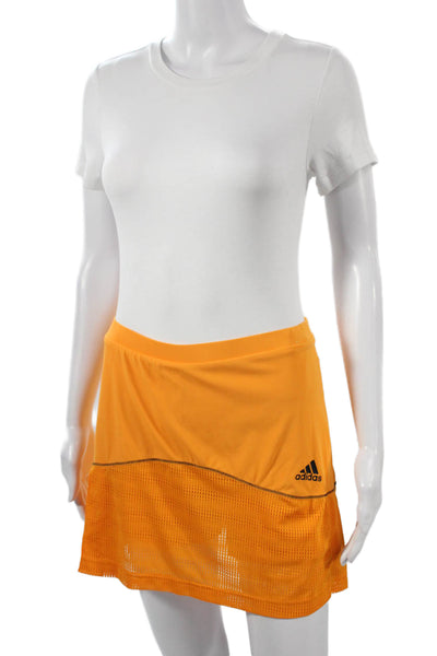 Adidas Women Athletic Orange Polyester Skort Short Size L
