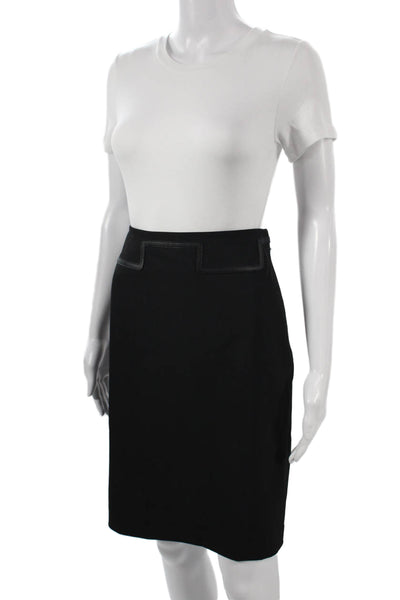 Etcetera Women Straight Pencil Skirt Black Polyester Zip Knee Length Size 0