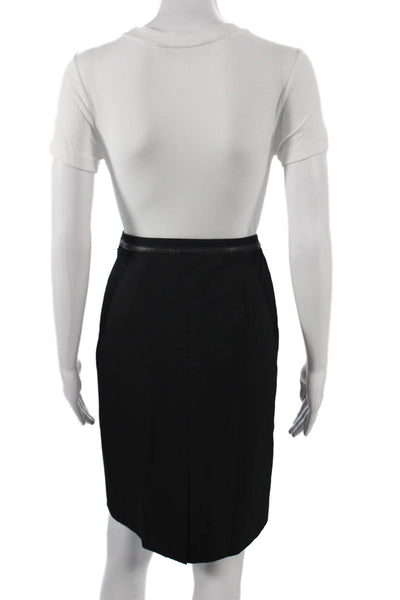 Etcetera Women Straight Pencil Skirt Black Polyester Zip Knee Length Size 0