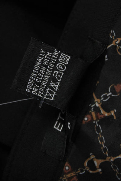 Etcetera Women Straight Pencil Skirt Black Polyester Zip Knee Length Size 0