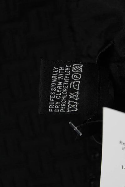 Etcetera Womens Straight Pencil Skirt Black Geometric Cotton Viscose Zip Size 2