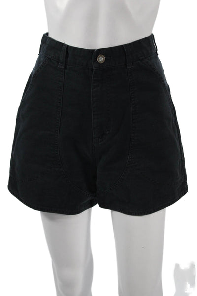Patagonia Womens Mom Black Cotton Button Shorts Size 6