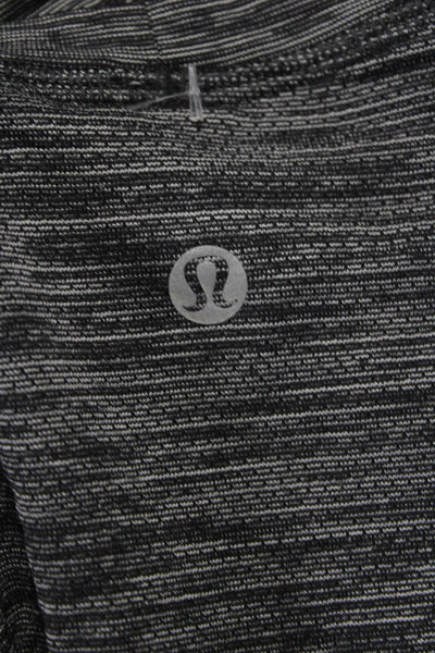 Lululemon Mens Basic Striped Gray Nylon Crew Neck Short Sleeve T-Shirt Size XL