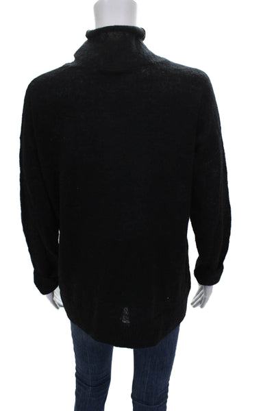J Crew Women Black Acrylic Turtleneck Pullover Sweater Long Sleeve Size M