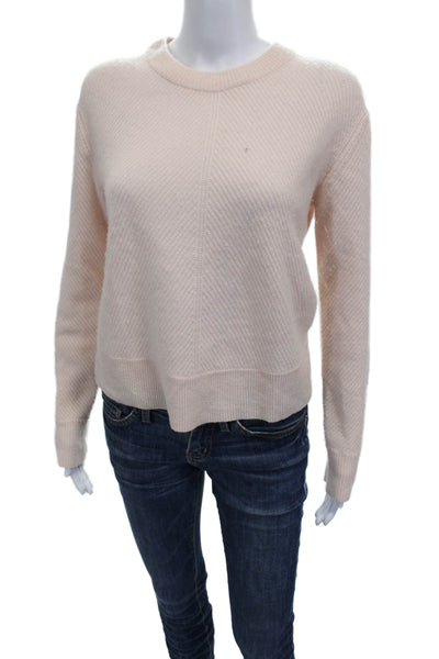 Rag & Bone Womens Cashmere Pink Pullover Sweater Crew Neck Long Sleeve Size S