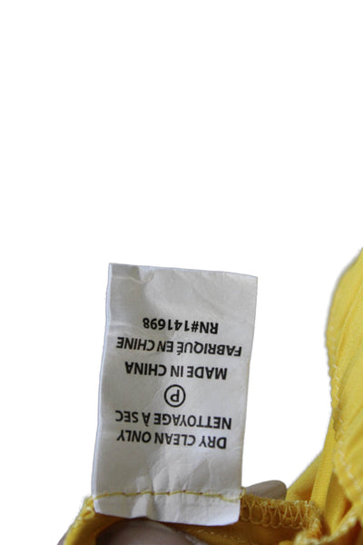 Ramy Brook Women Mini Dress Yellow Sleeveless V-Neck Polyester Size XS
