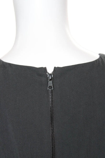 Alice + Olivia Womens Black Trapeze Swing Short Sleeve Dress Size 2