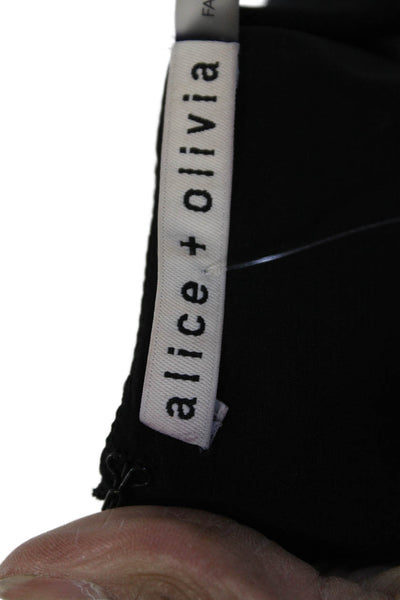 Alice + Olivia Womens Black Trapeze Swing Short Sleeve Dress Size 2