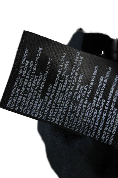 Ba&Sh Women Fit & Flare Dress Black Viscose V-Neck 3/4 Sleeve Short Size 1