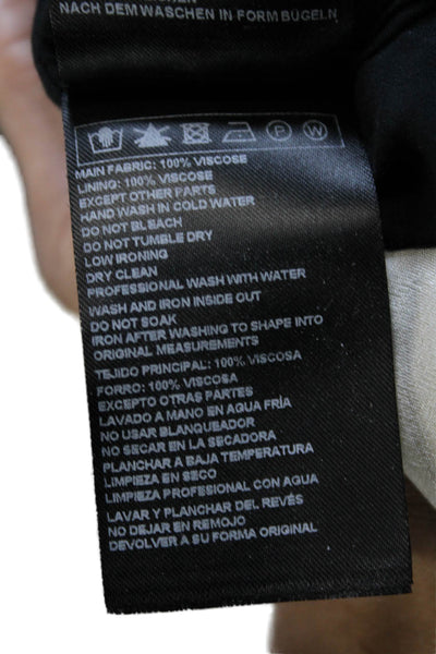 Ba&Sh Women Fit & Flare Dress Black Viscose V-Neck 3/4 Sleeve Short Size 1