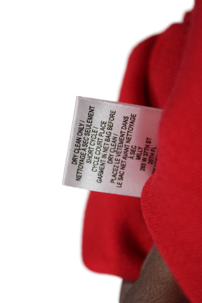 Milly Womens Fit & Flare Dress Red Sleeveless Round Neck Short Pullover Size S