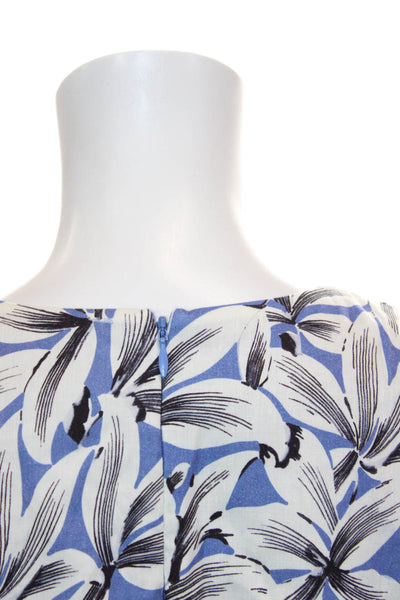 Jonathan Simkhai Women Wrap Dress Linen Floral V-Neck Short Sleeve Short Size 6