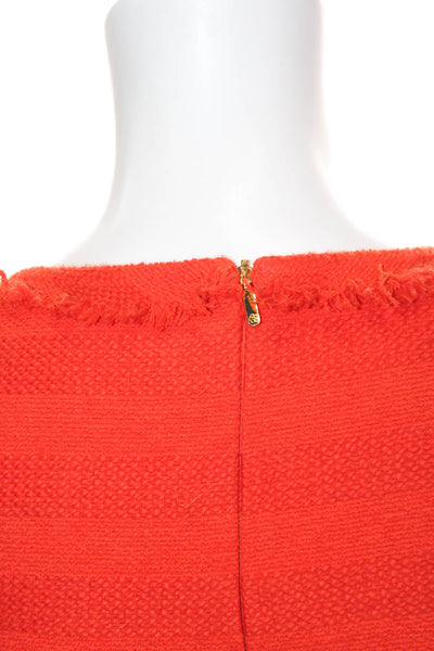 Trina Turk Women Fit & Flare Orange Sleeveless V-Neck Dress Size 2