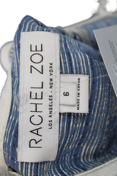 Rachel Zoe Womens Shift Dress Blue Striped V-Neck Sleeveless Zip Size 6