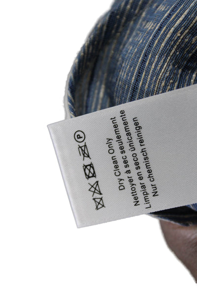 Rachel Zoe Womens Shift Dress Blue Striped V-Neck Sleeveless Zip Size 6