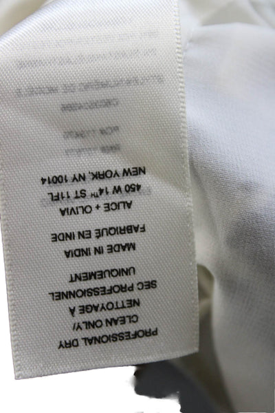 Alice + Olivia Women Shift Dress Ivory V-Neck 3/4 Sleeve Geometric Size XS